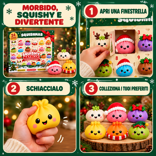 Calendario dell’Avvento Squishy con 24 Sorprese Natalizie